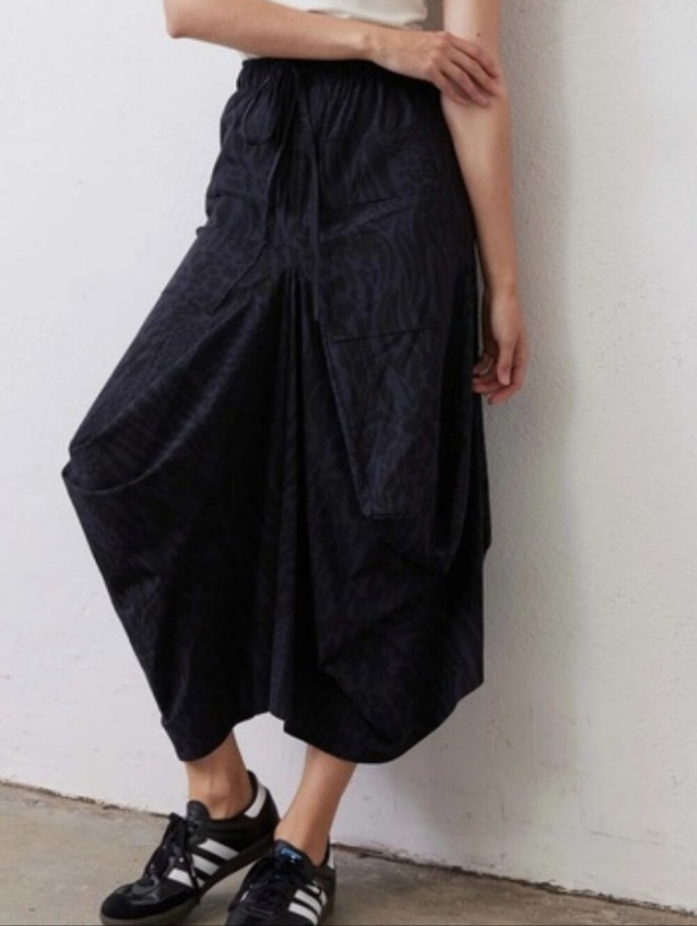 NWT Ruti THE PETITE GO-TO SKIRT in dark animal navy maxi boho size XS Petite
